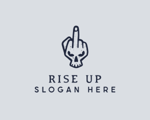 Middle Finger Punk Skull logo design