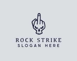 Middle Finger Punk Skull logo design