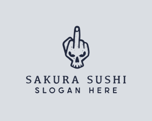 Middle Finger Punk Skull logo design