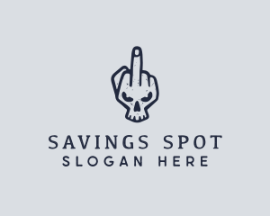 Middle Finger Punk Skull logo design