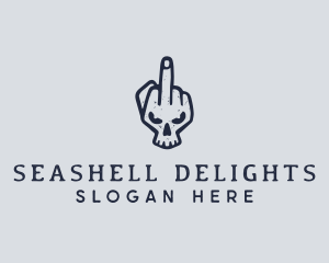 Middle Finger Punk Skull logo design