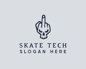 Middle Finger Punk Skull logo design