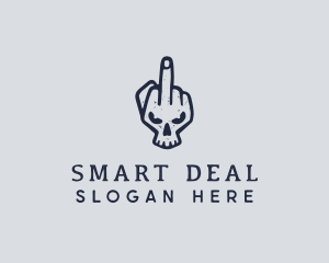 Middle Finger Punk Skull logo design