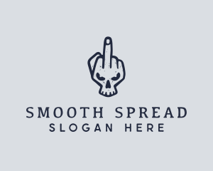 Middle Finger Punk Skull logo design