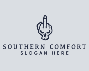 Middle Finger Punk Skull logo design