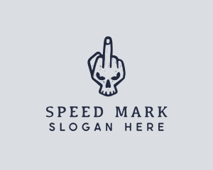 Middle Finger Punk Skull logo design