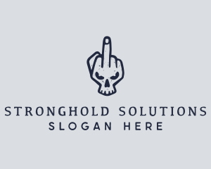 Middle Finger Punk Skull logo design