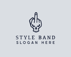 Middle Finger Punk Skull logo design