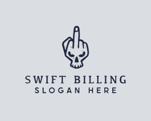 Middle Finger Punk Skull logo design