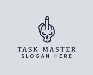 Middle Finger Punk Skull logo design