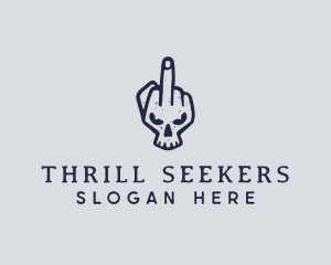 Middle Finger Punk Skull logo design