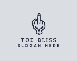 Middle Finger Punk Skull logo design