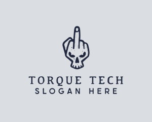 Middle Finger Punk Skull logo design