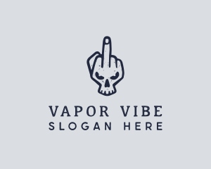 Middle Finger Punk Skull logo design