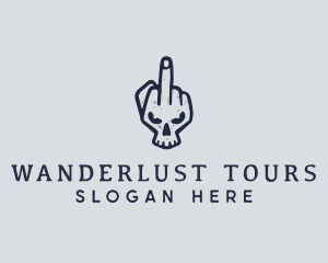 Middle Finger Punk Skull logo design