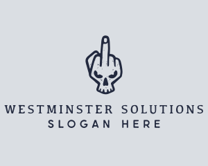 Middle Finger Punk Skull logo design