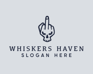 Middle Finger Punk Skull logo design