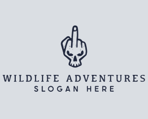 Middle Finger Punk Skull logo design