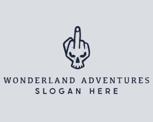 Middle Finger Punk Skull logo design