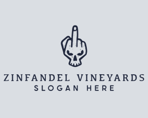 Middle Finger Punk Skull logo design