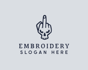 Middle Finger Punk Skull logo design