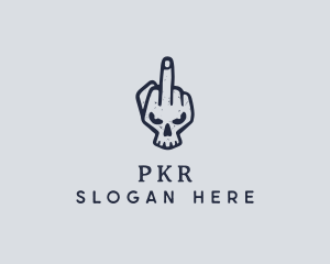 Middle Finger Punk Skull logo design