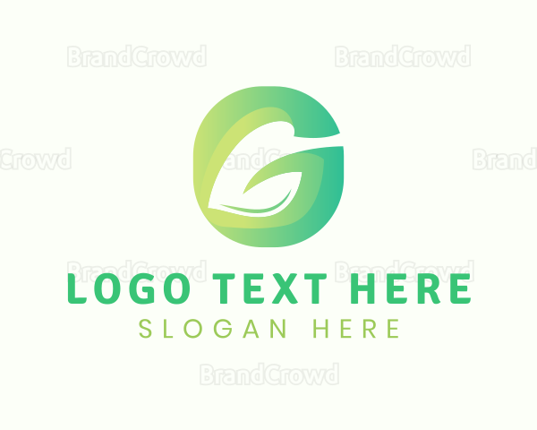 Eco Letter G Leaf Logo
