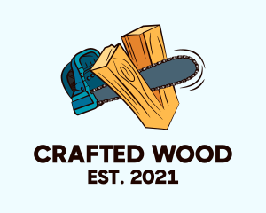 Chainsaw Wood Cutter  logo design