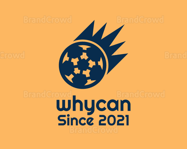 Blue Soccer Meteor Logo