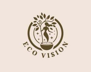 Eco Wellness Woman logo design