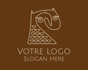 Abstract Owl Bird Art logo design
