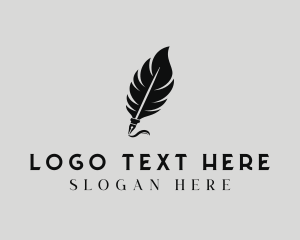 Bookstore - Feather Quill Author logo design