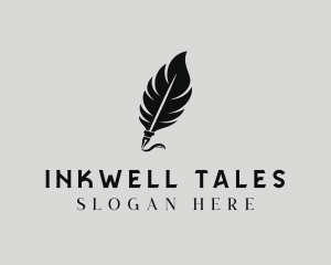 Novel - Feather Quill Author logo design