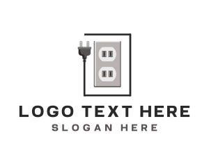 Power Outlet Plug Connector logo design