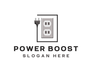 Power Outlet Plug Connector logo design