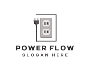 Power Outlet Plug Connector logo design