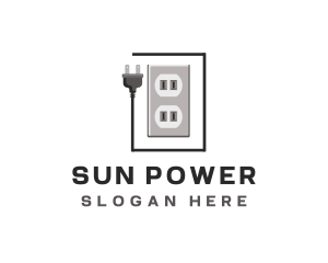 Power Outlet Plug Connector logo design