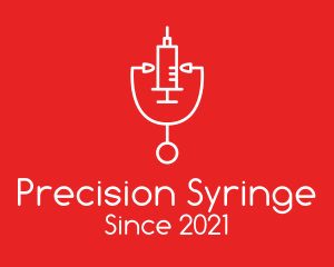 Syringe - Medical Stethoscope Syringe logo design