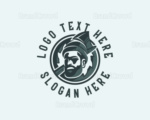 Lumberjack Axe Beard Man Logo