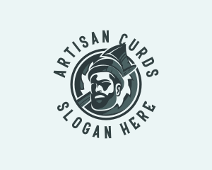 Lumberjack Axe Beard Man logo design