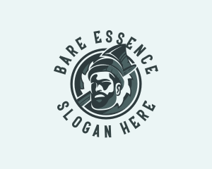 Lumberjack Axe Beard Man logo design