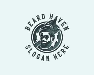 Beard - Lumberjack Axe Beard Man logo design