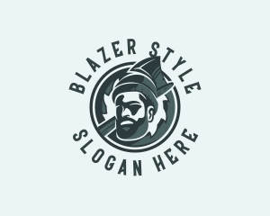 Lumberjack Axe Beard Man logo design