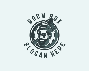 Lumberjack Axe Beard Man logo design