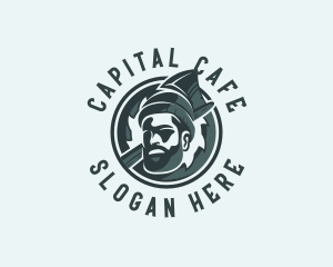 Lumberjack Axe Beard Man logo design