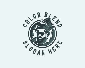 Lumberjack Axe Beard Man logo design