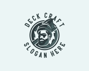 Lumberjack Axe Beard Man logo design