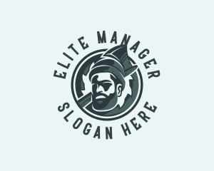 Lumberjack Axe Beard Man logo design