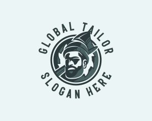 Lumberjack Axe Beard Man logo design