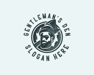 Lumberjack Axe Beard Man logo design